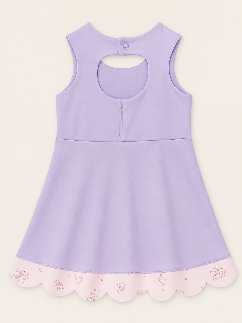 Scalloped Bow Active Dress - Purple