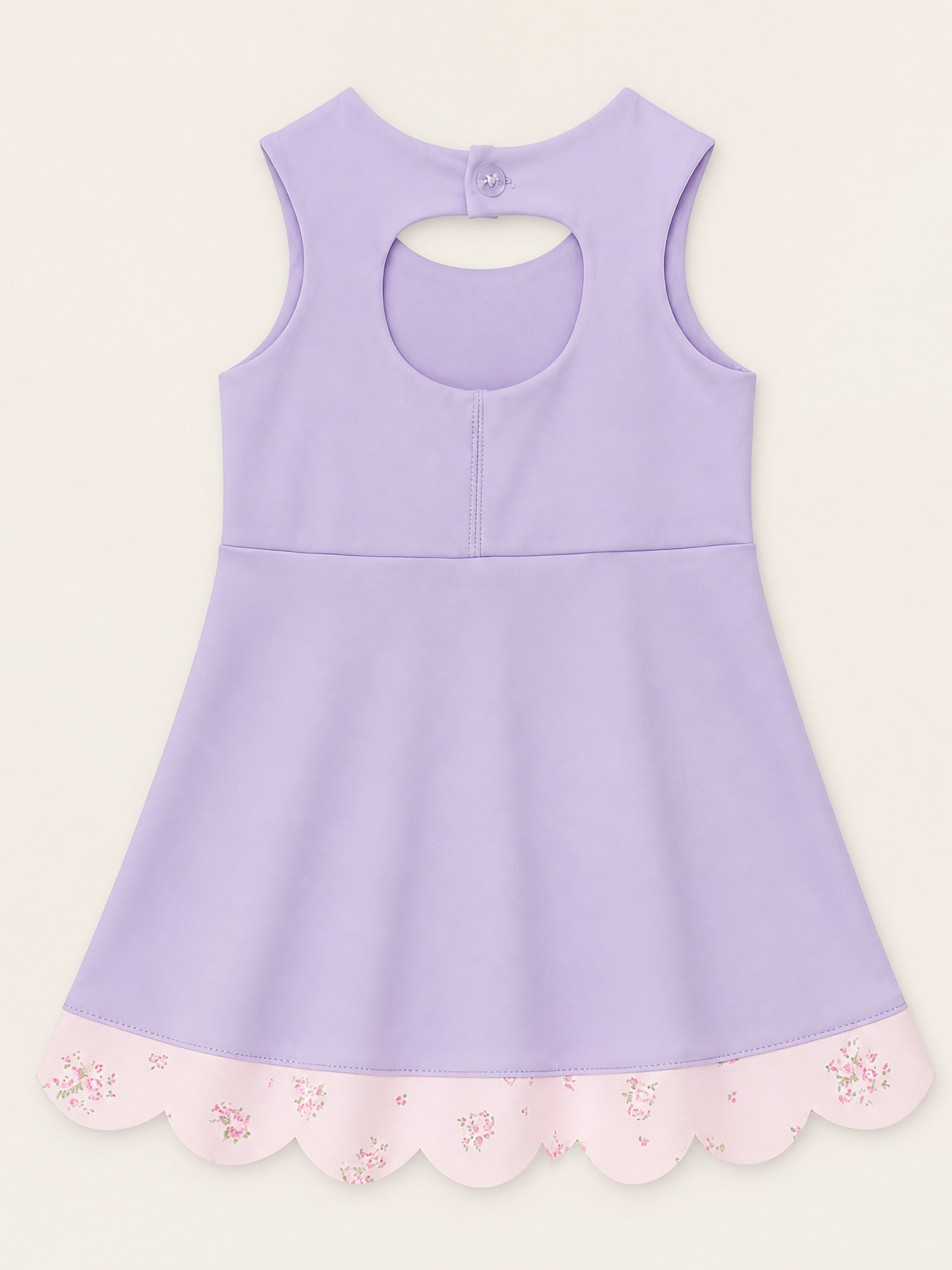 Scalloped Bow Active Dress - Purple