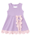 Scalloped Bow Active Dress - Purple
