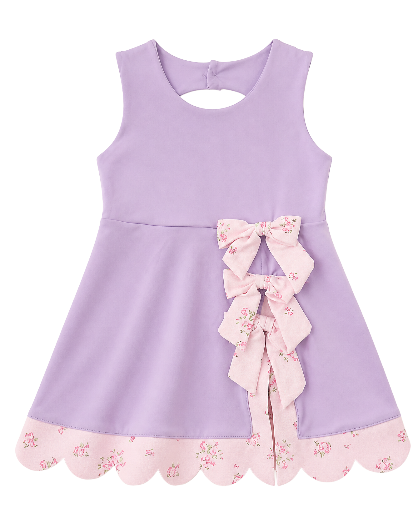 Scalloped Bow Active Dress - Purple