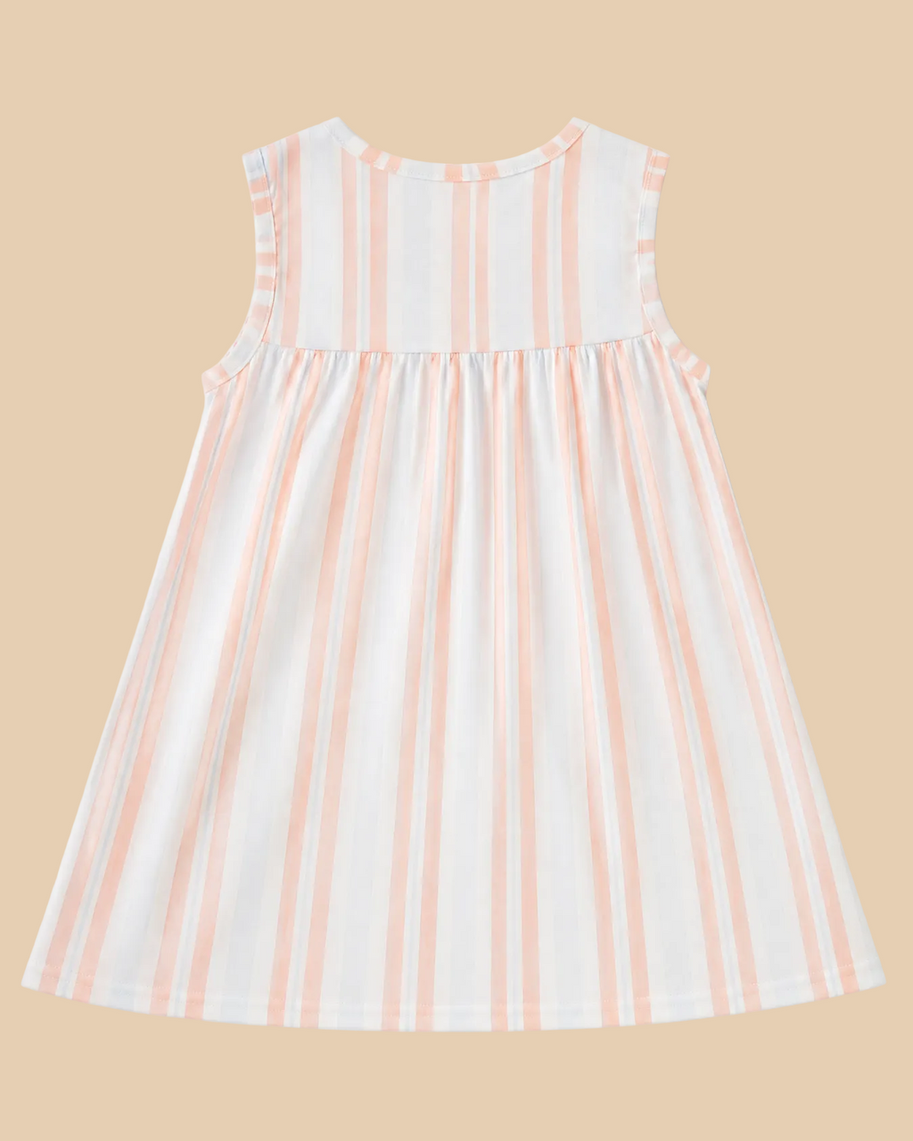 Seashell Stripe Embroidered Kids Dress