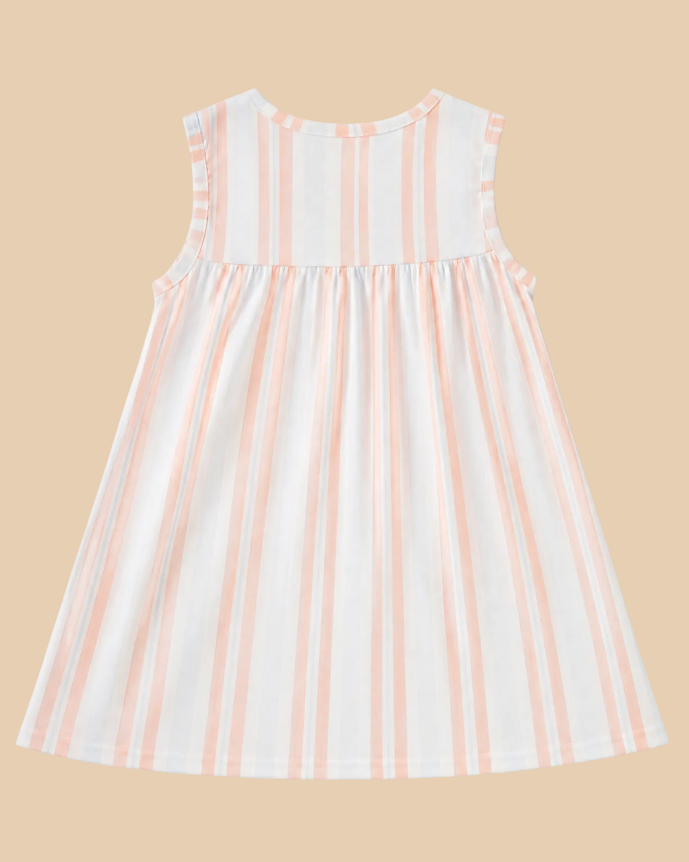 Seashell Stripe Embroidered Kids Dress