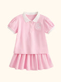 Short Sleeve Polo and Skirt Set