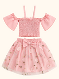 Baby Smocked Top and Bow Tulle Skirt Set