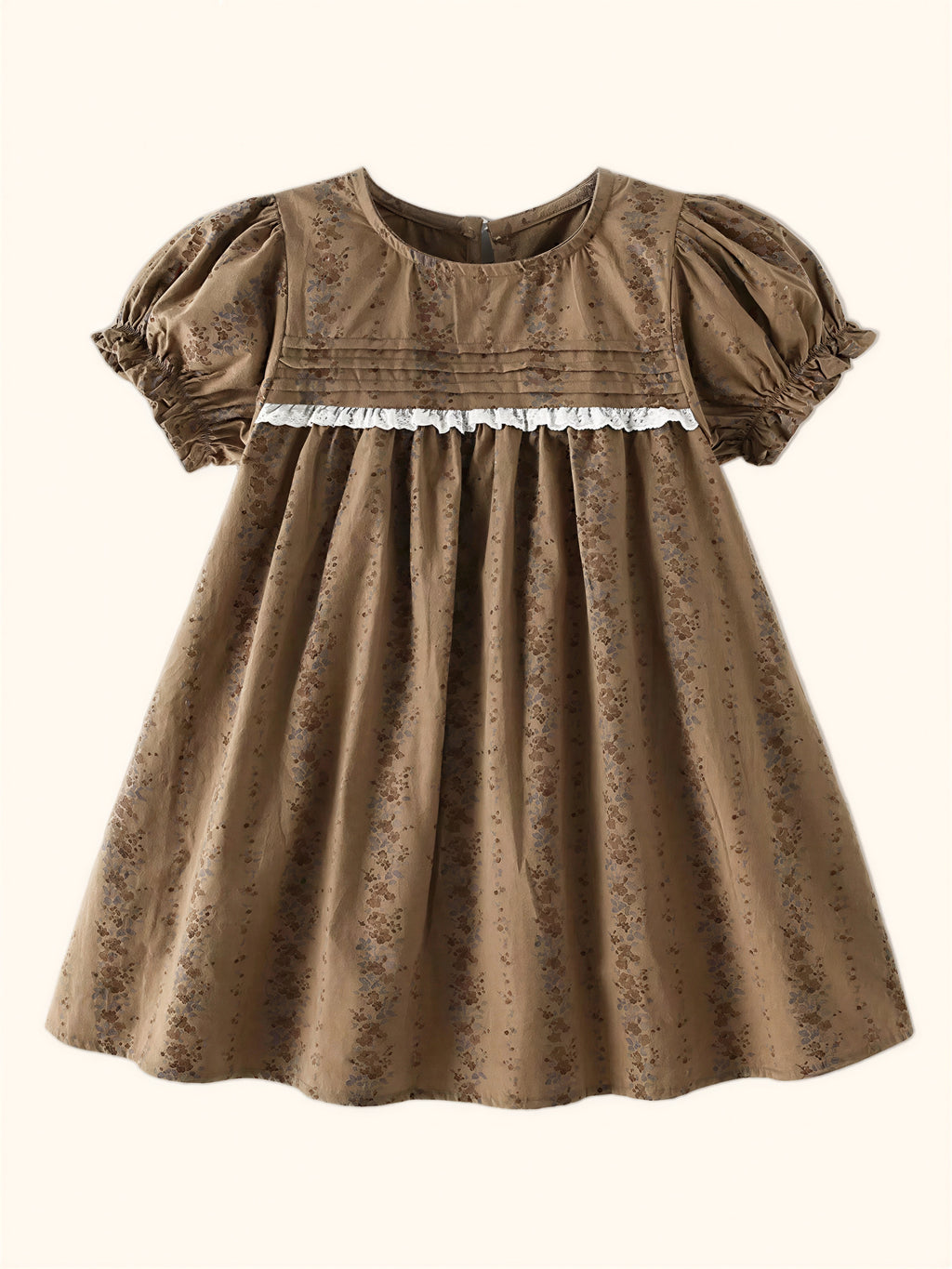 Vintage Floral Puff Sleeve Dress