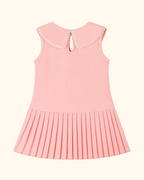 Kids Bow Collar Pleated Dress