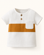 Baby Color Block Pocket Tee and Drawstring Shorts Set