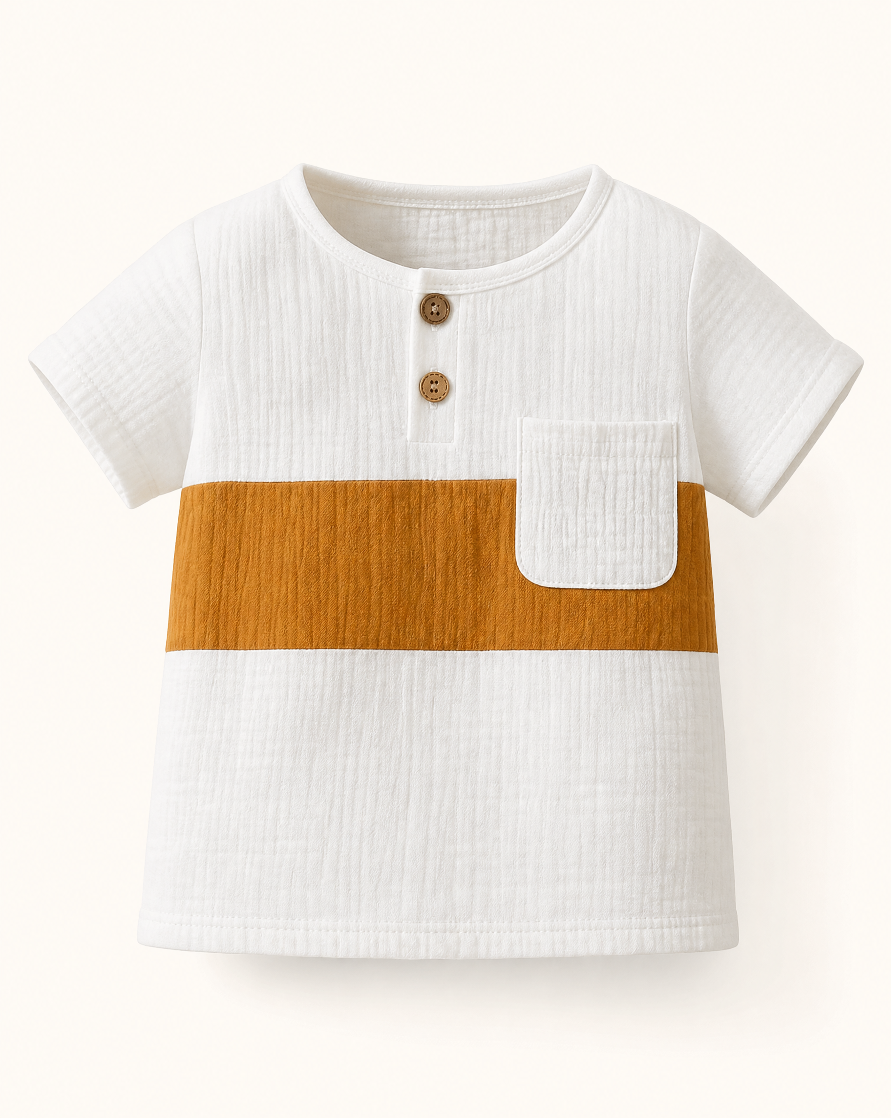 Baby Color Block Pocket Tee and Drawstring Shorts Set