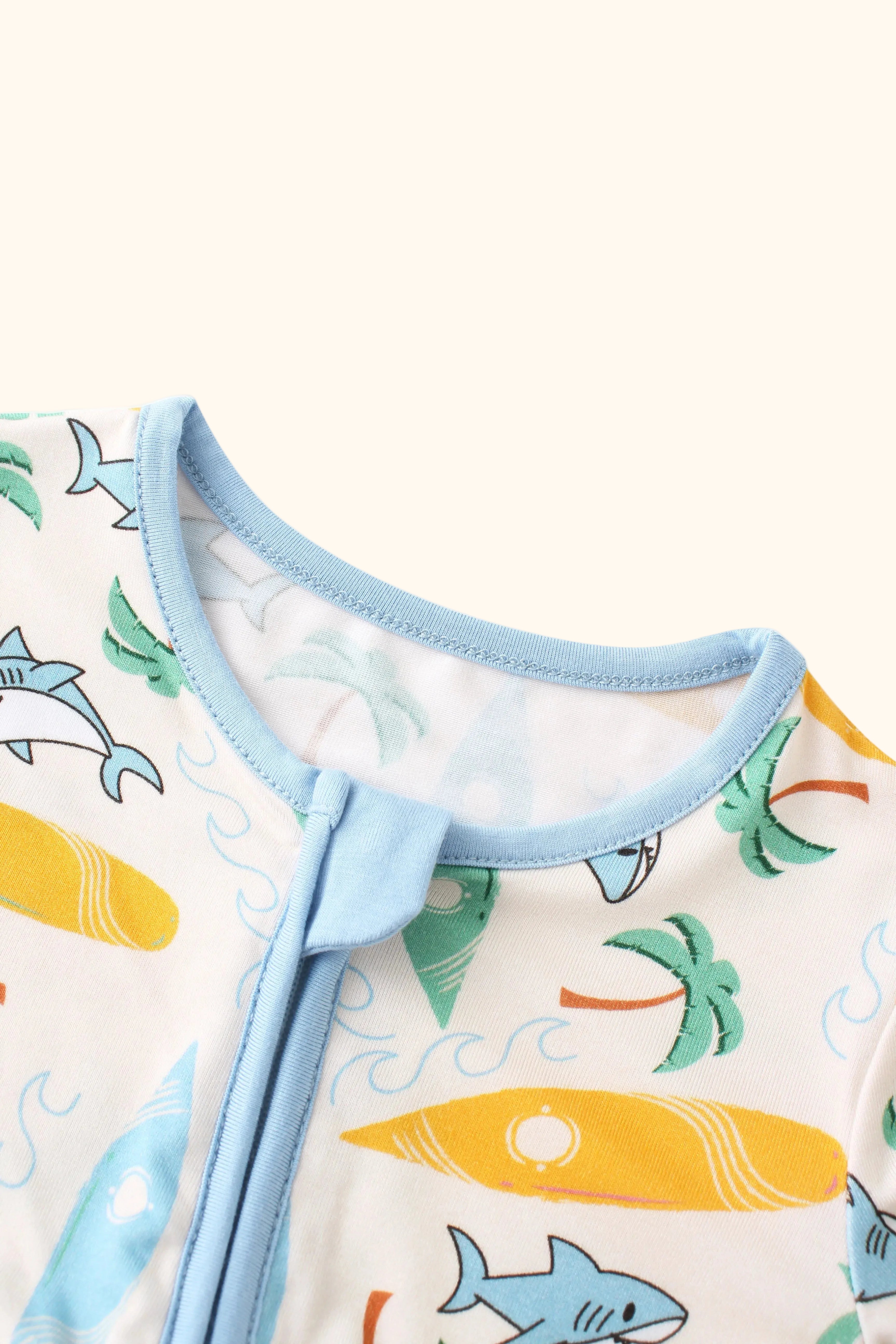 PoshTOT Beach Surf Bamboo Convertible Zippy Romper