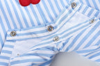 Blue Striped Crawfish Applique Romper