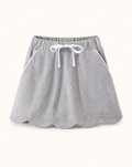 Scallop Hem Bow Skort - Gray