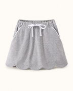 Scallop Hem Bow Skort - Gray