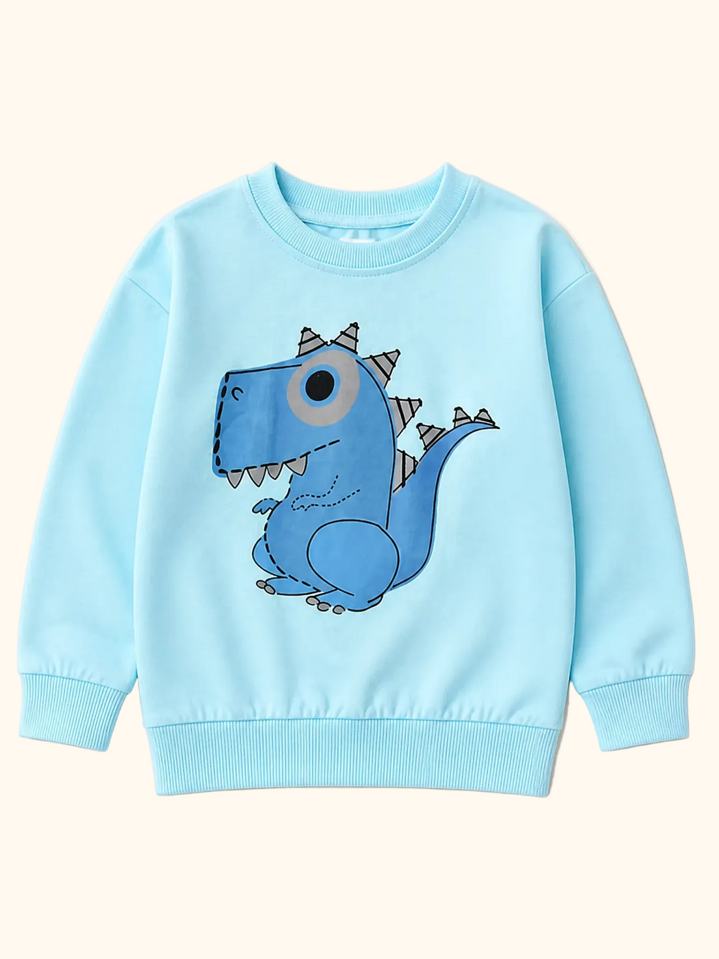 Kids Blue Dinosaur Graphic Crew Neck Sweatshirt