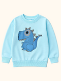 Kids Blue Dinosaur Graphic Crew Neck Sweatshirt