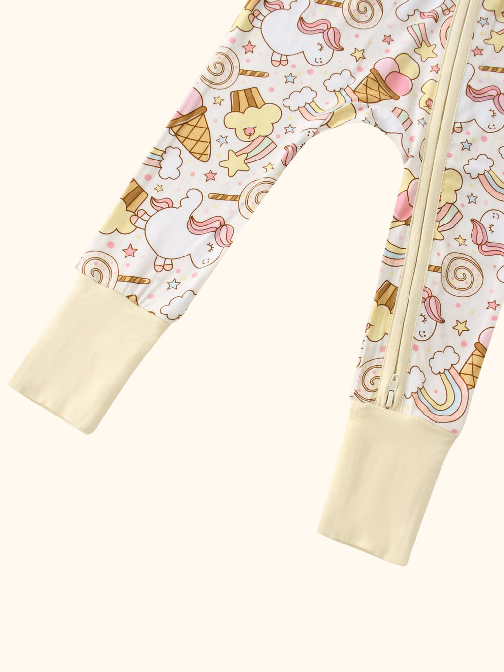 PoshTOT Rainbow Snacks Bamboo Convertible Zippy Romper