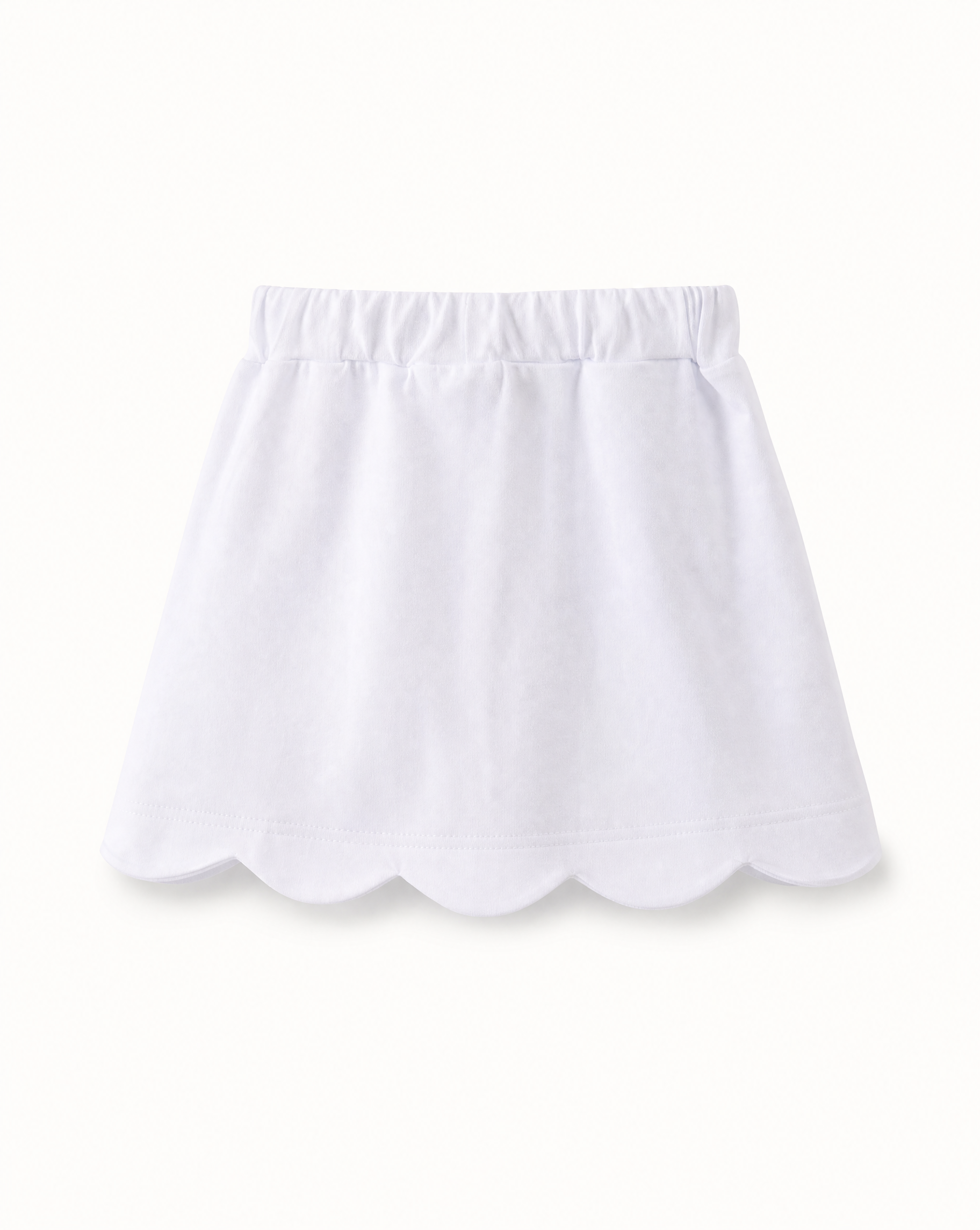 Scallop Hem Bow Skort - White