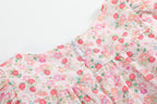 Floral Strawberry Smocked Flutter Dress