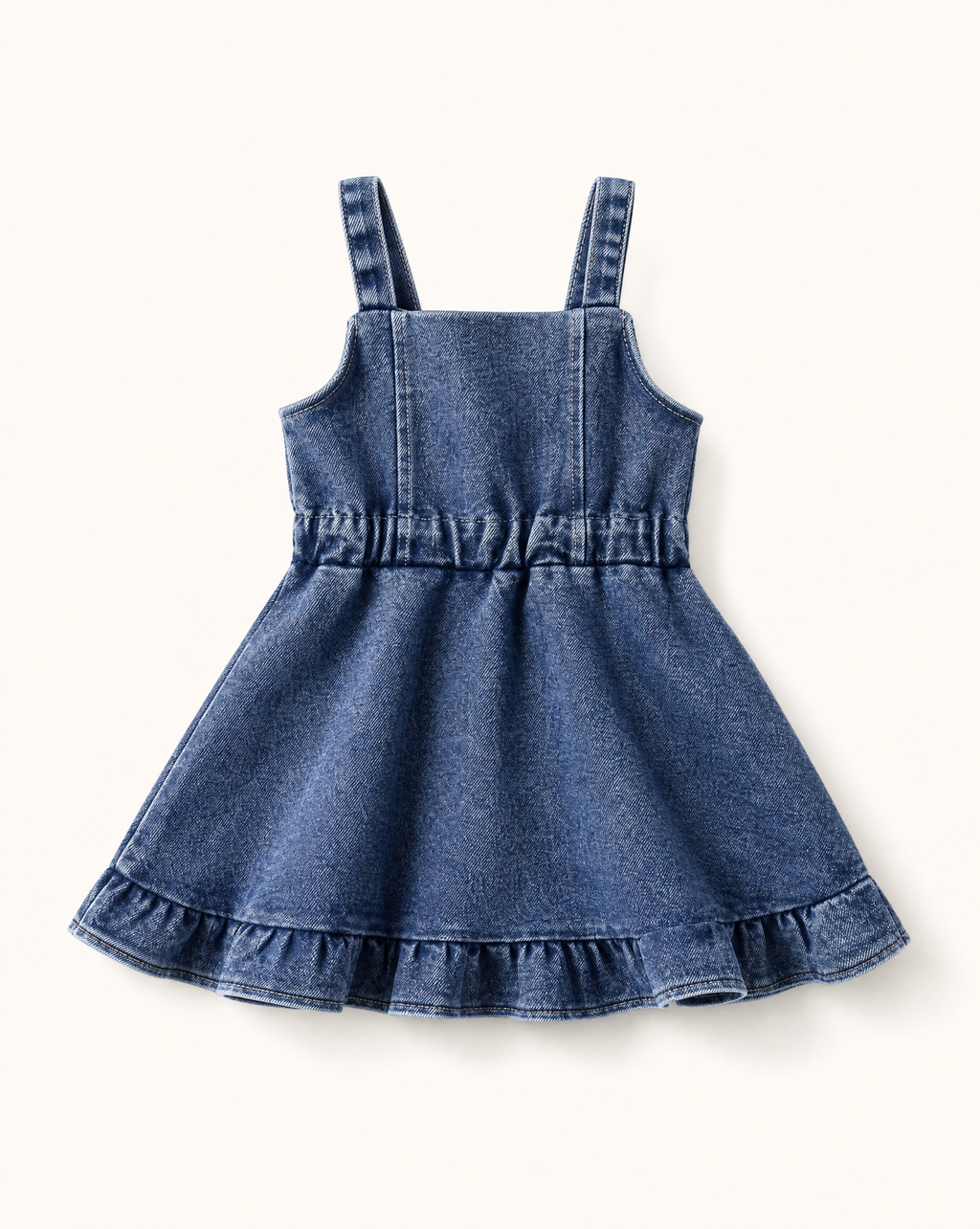 Baby Ruffled Hem Denim Overall Dress