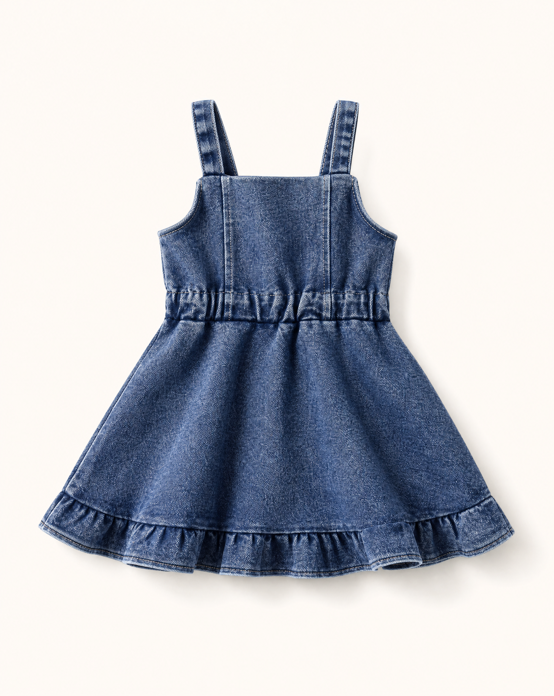 Baby Ruffled Hem Denim Overall Dress