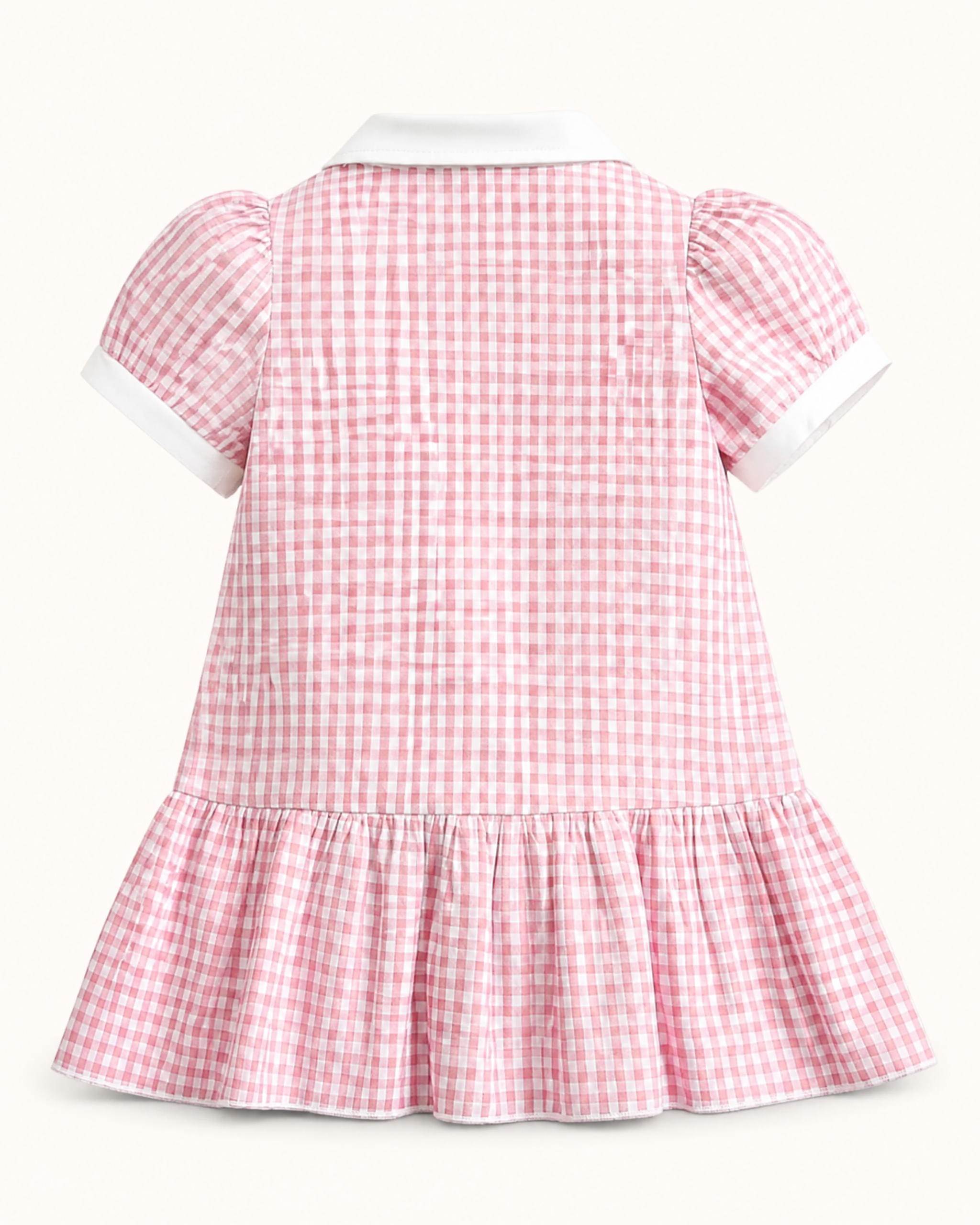 Baby Gingham Ruffle Hem Polo Dress