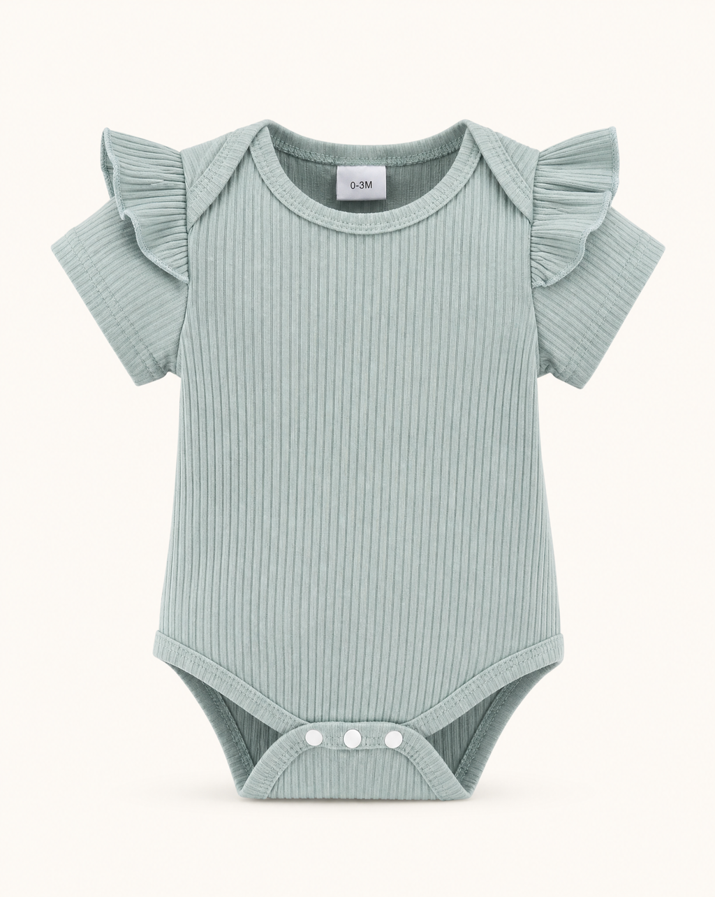 Baby Ruffle Trim Ribbed Top and Daisy Overalls Set