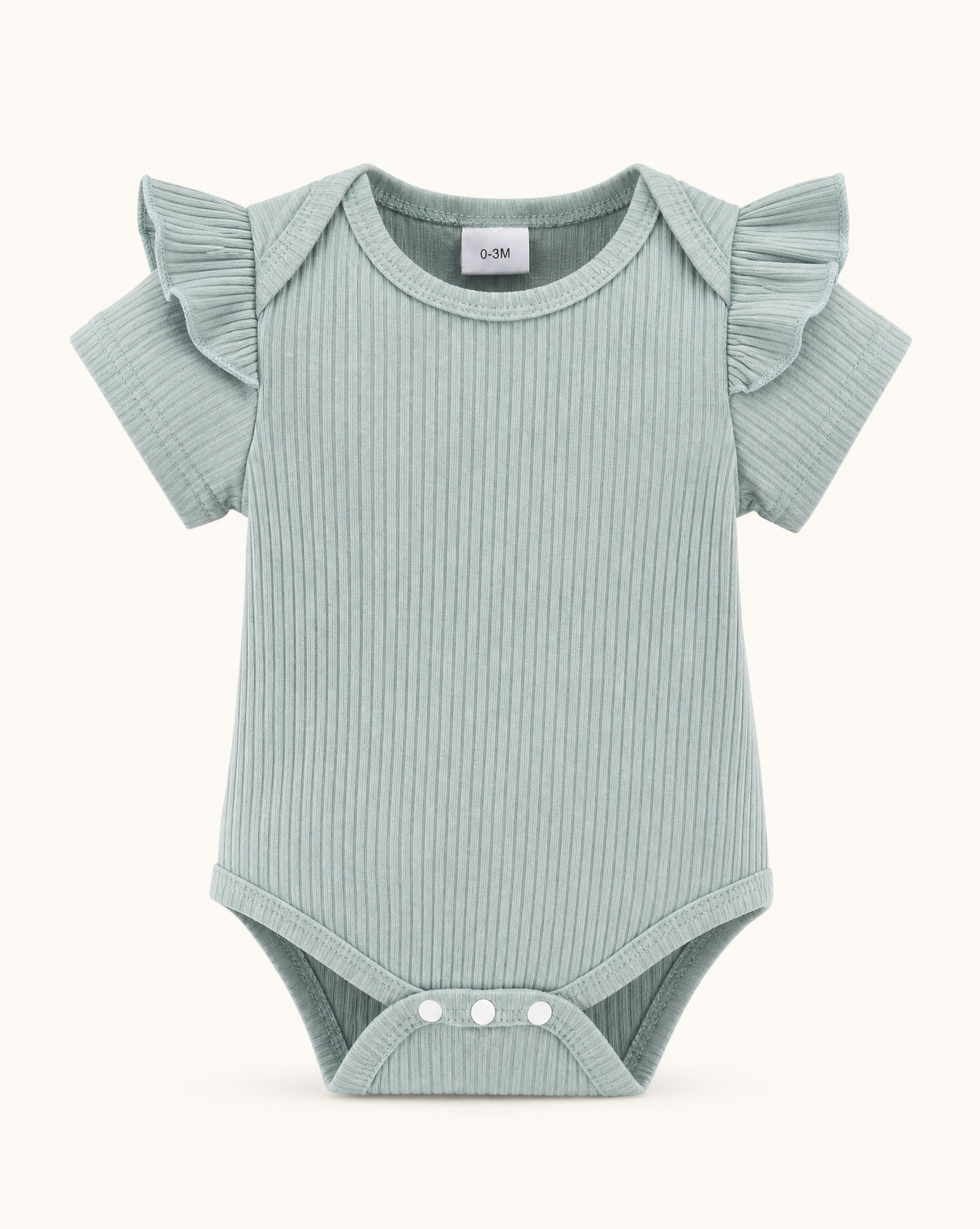 Baby Ruffle Trim Ribbed Top and Daisy Overalls Set