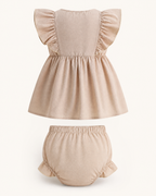 Baby Ruffle Trim Button Front Top and Shorts Set