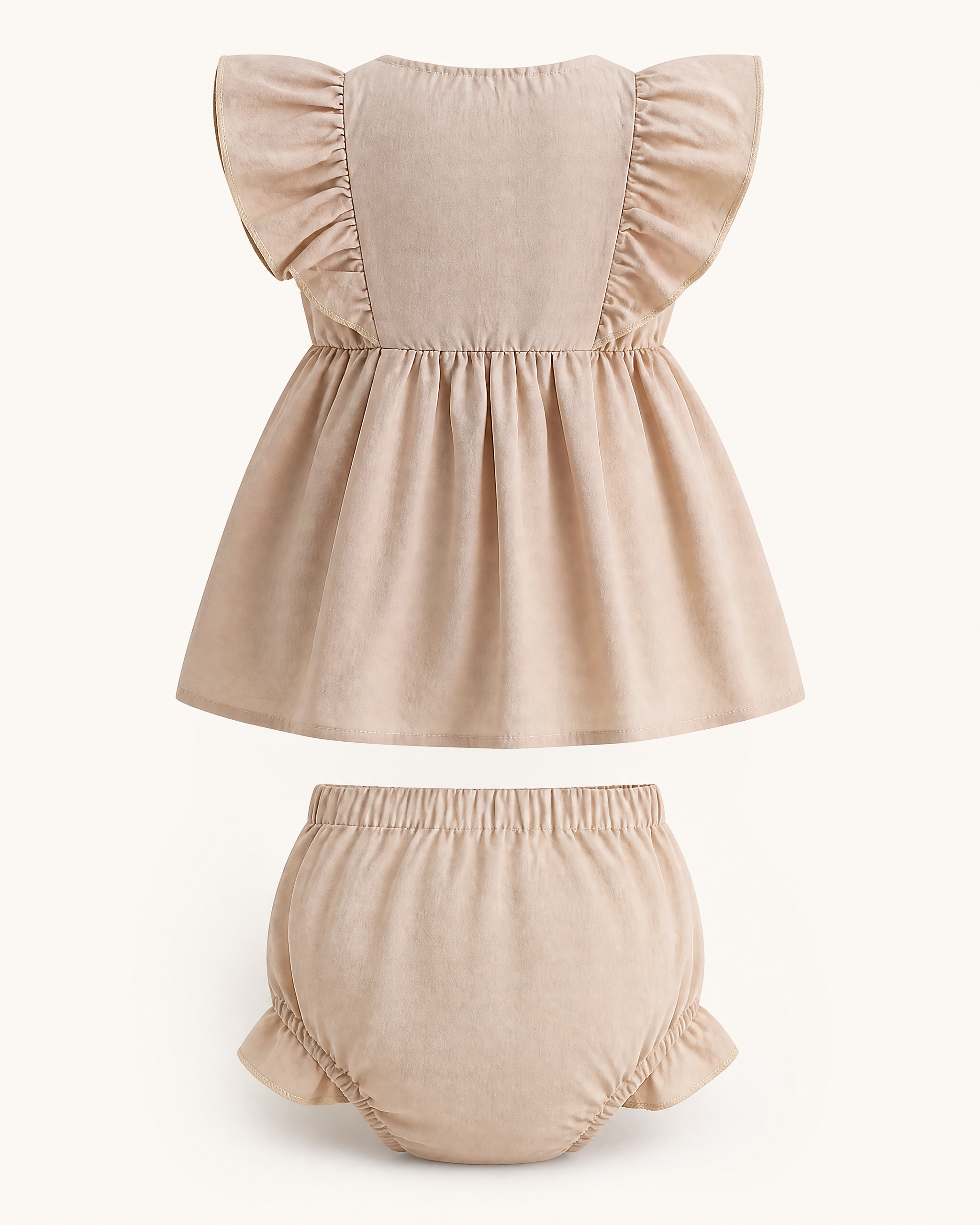 Baby Ruffle Trim Button Front Top and Shorts Set