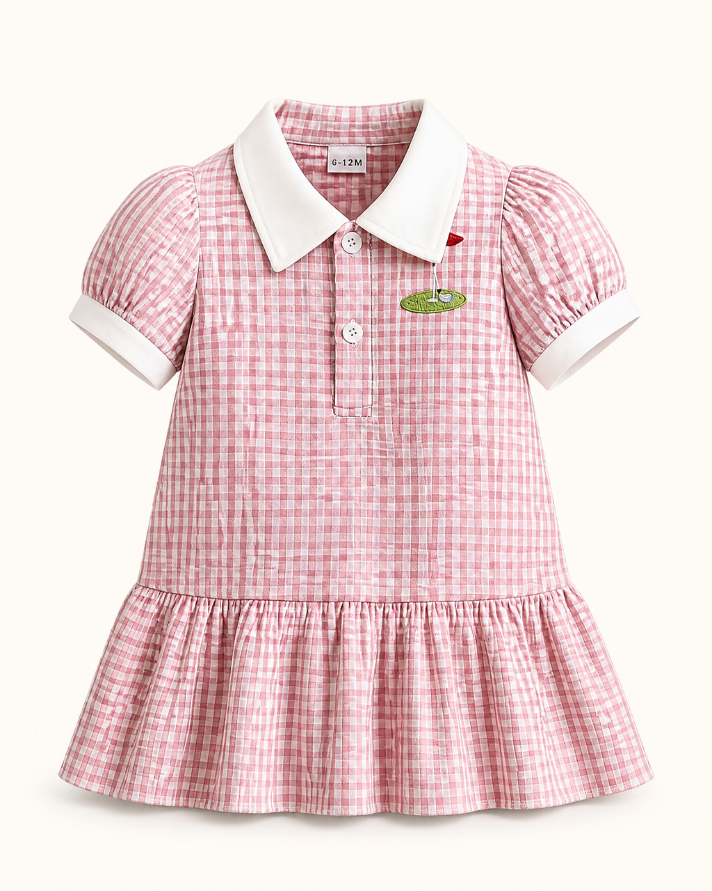 Baby Gingham Ruffle Hem Polo Dress