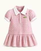 Baby Gingham Ruffle Hem Polo Dress