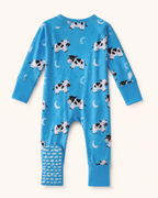 Over the Moon Zipper Bamboo Onesie