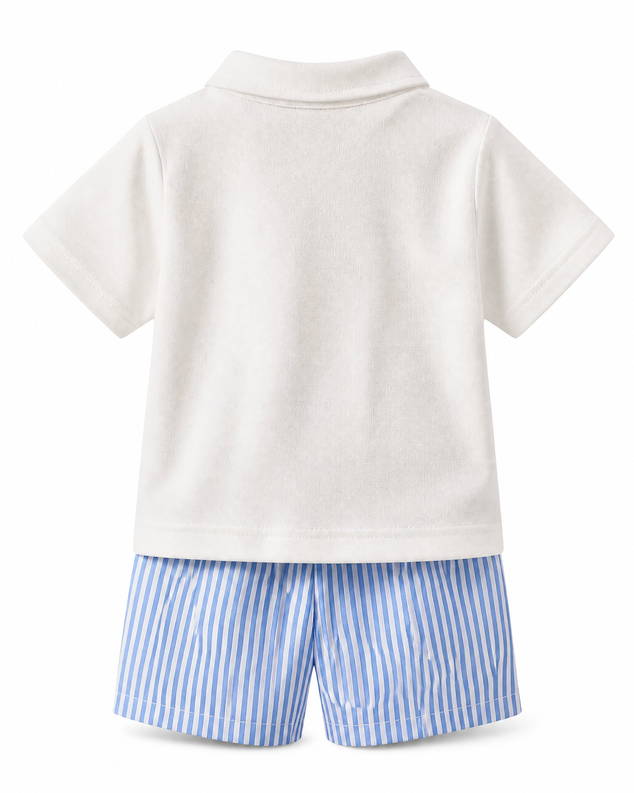 Baby Patriotic American Flag Polo & Striped Shorts Set