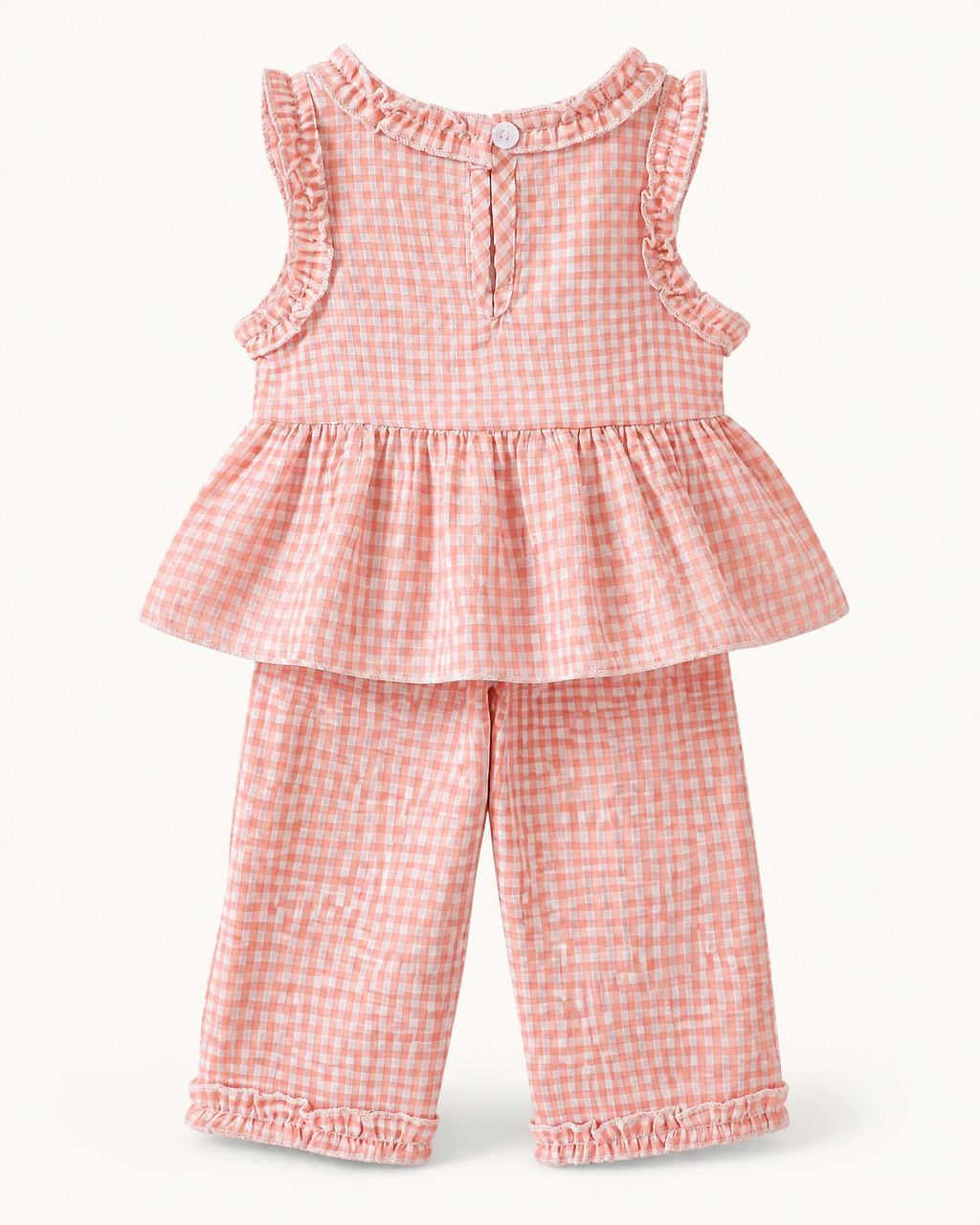 Baby Gingham Ruffle Sleeveless Top & Pants Set