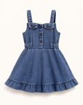 Baby Ruffled Hem Denim Overall Dress