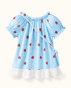 Baby  Strawberry Gingham Dress, Purse & Hat Set