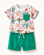 Baby Western Cactus Print Tee and Shorts Set