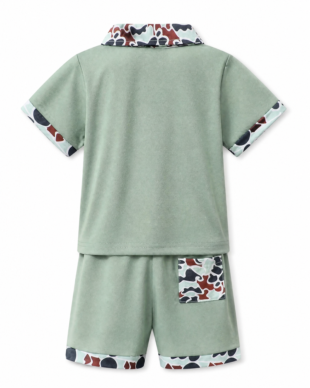 Baby  Duck Print Polo Shirt & Shorts Set