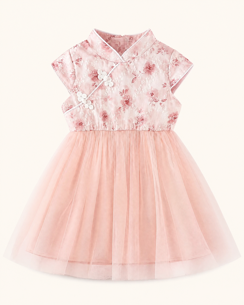 Baby Floral Cap Sleeve Tulle Dress
