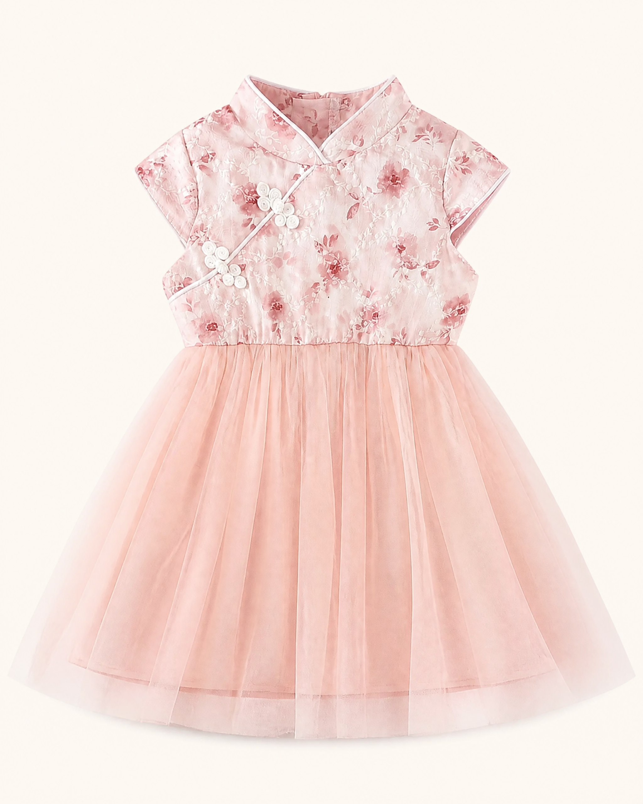 Baby Floral Cap Sleeve Tulle Dress