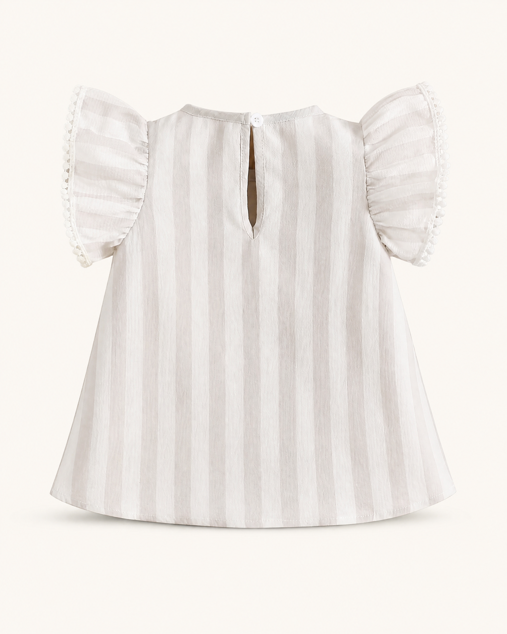 Baby  Floral Embroidered Striped Top and Bloomer Set
