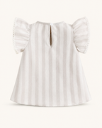 Baby  Floral Embroidered Striped Top and Bloomer Set