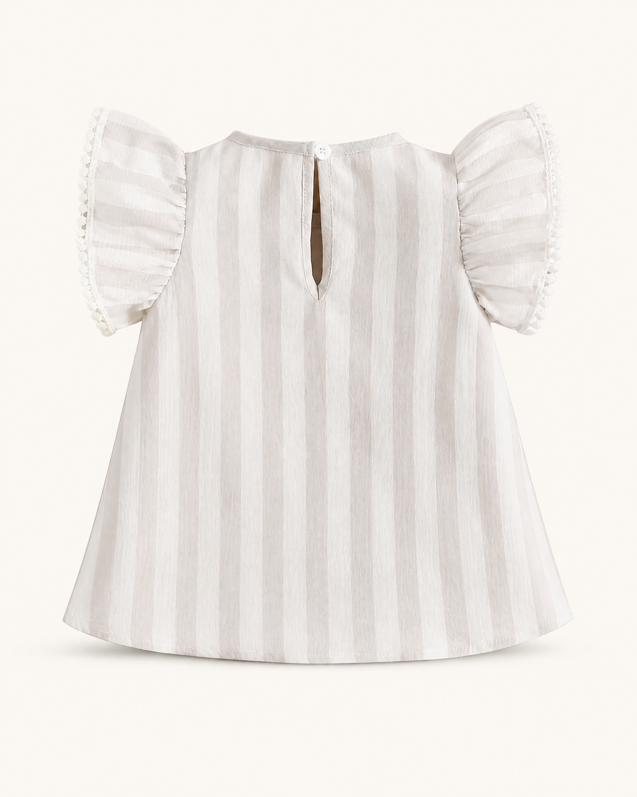 Baby  Floral Embroidered Striped Top and Bloomer Set