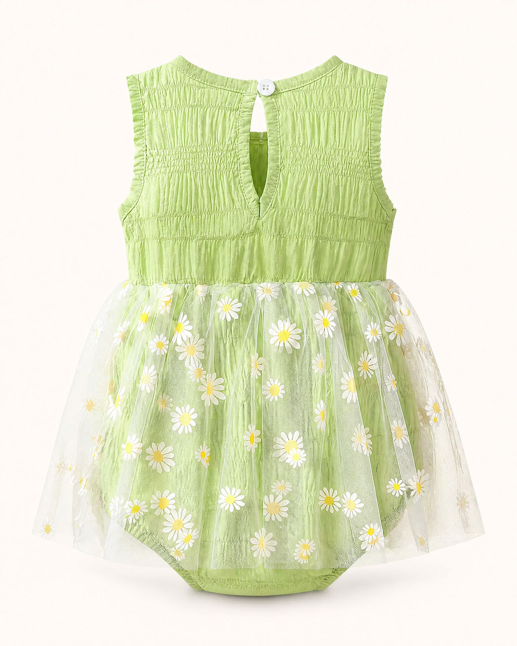 Baby Daisy Embroidered Sleeveless Bodysuit Dress