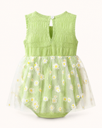 Baby Daisy Embroidered Sleeveless Bodysuit Dress