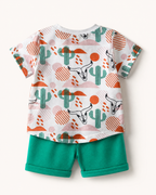 Baby Western Cactus Print Tee and Shorts Set