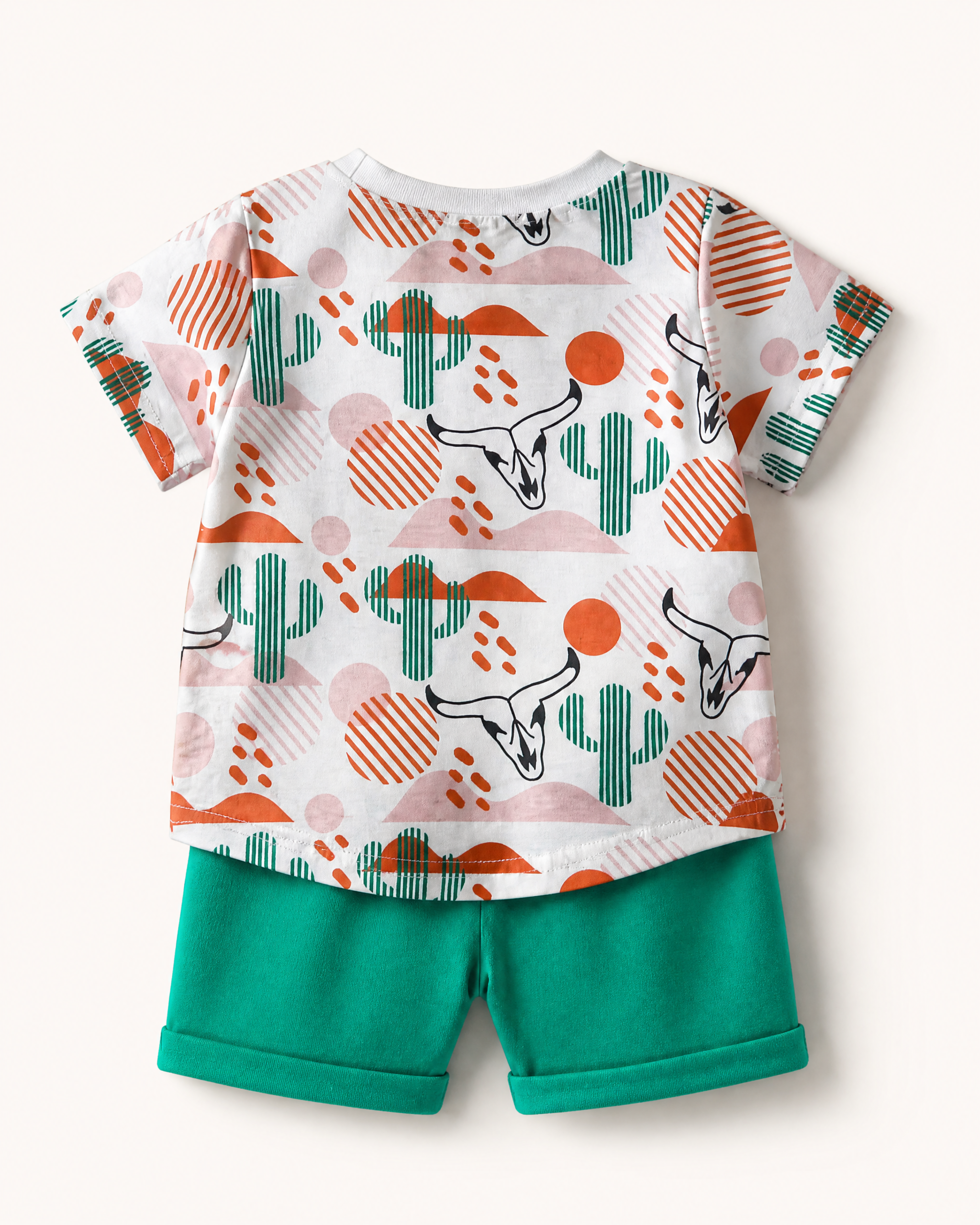 Baby Western Cactus Print Tee and Shorts Set