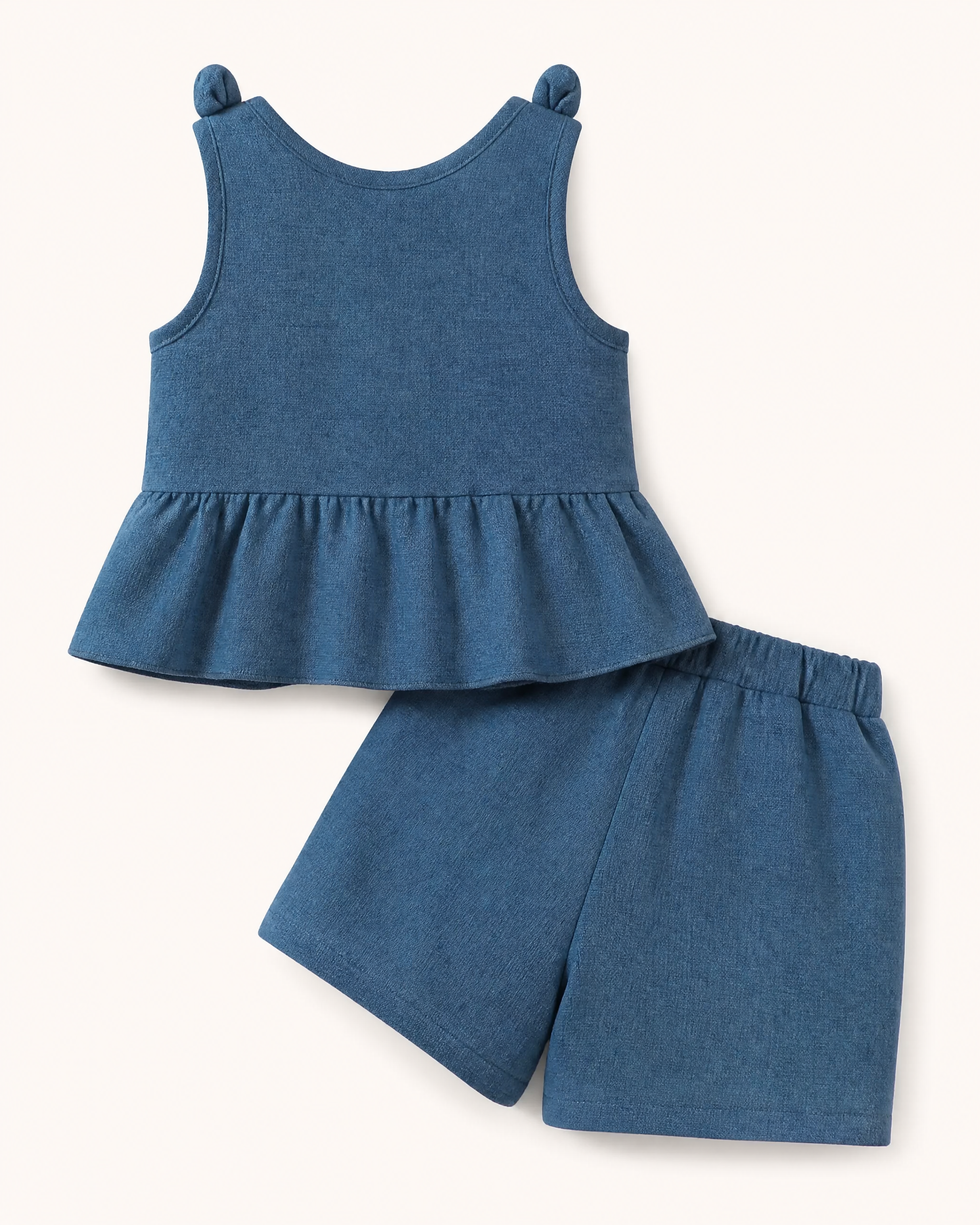 Baby Cherry Graphic Peplum Tank and Lace-Trim Shorts Set