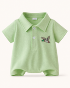 Baby Embroidered Polo Shirt and Striped Shorts Set