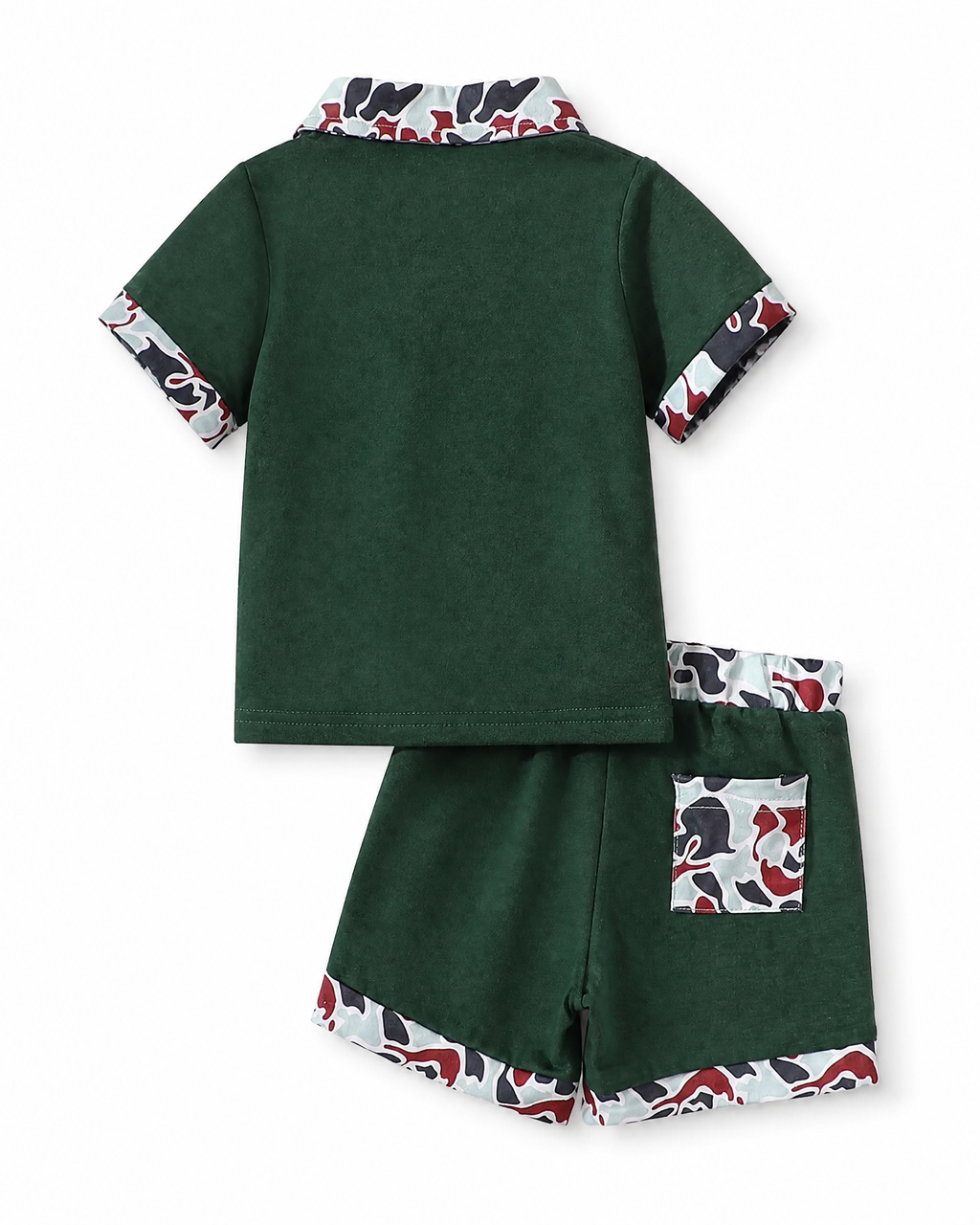 Baby  Duck Print Polo Shirt & Shorts Set