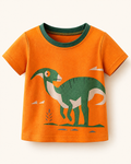 Orange Dinosaur Graphic T-Shirt